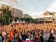 Saxofonist André Schnura spielt beim Public Viewing zum WM-Auftakt in Recklinghausen